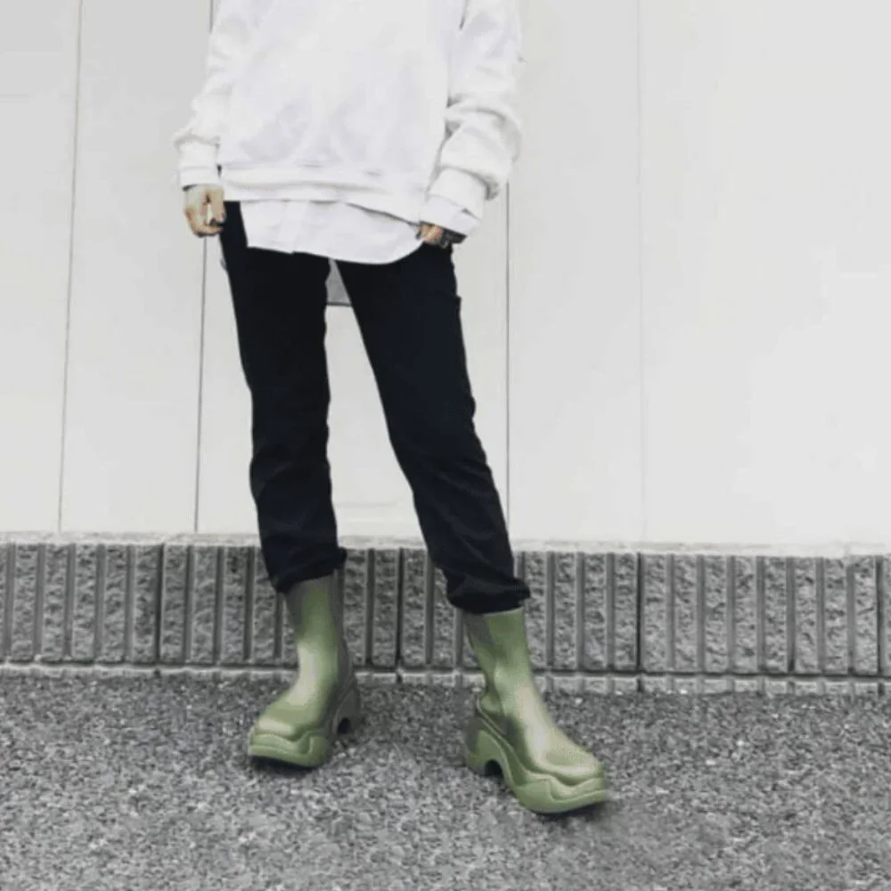 XOCOI Ankle Boots Olive Green Chelsea Boot Sustainable Rubber IT 38 US 8 Italy